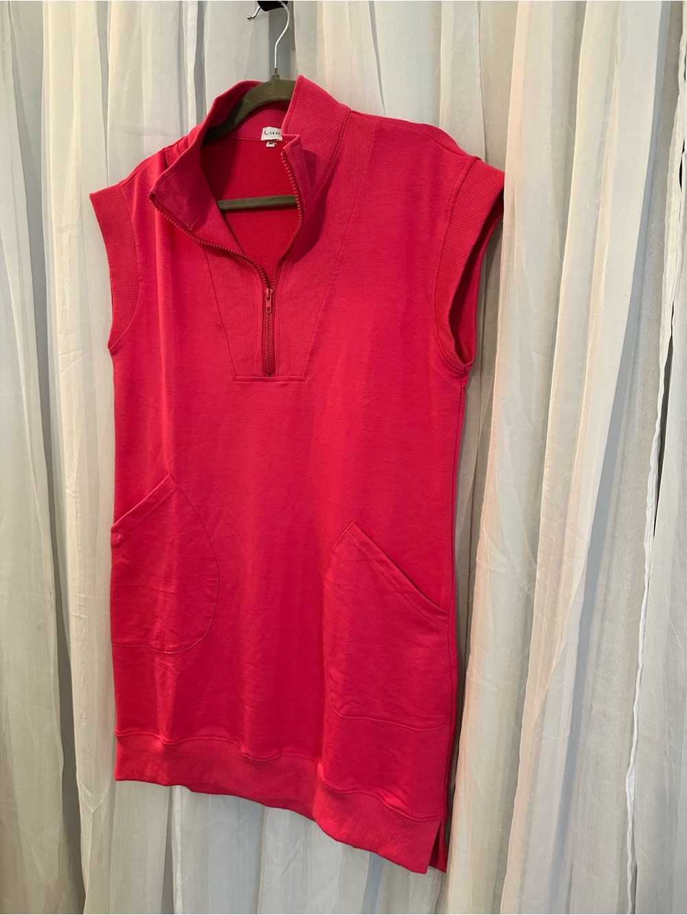 Amazon Women's Shirt Dress - Vibrant Pink with Front Zipper NWOT - Picture 5 of 15